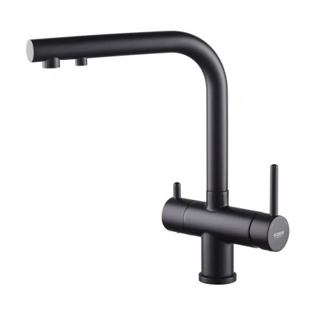 Чёрный смеситель для кухни с краном для фильтра KOER KB-72001-05 KR3392